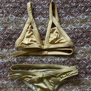 Yellow two piece bikini